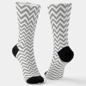 Grauweiß Zickzack Socken (Gewinkelt)