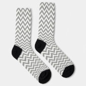 Grauweiß Zickzack Socken (Rechts)