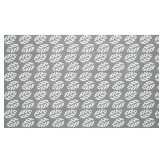 Grauweiße Blätter Stoff (Fat Quarter (45,7 x 55,9 cm))
