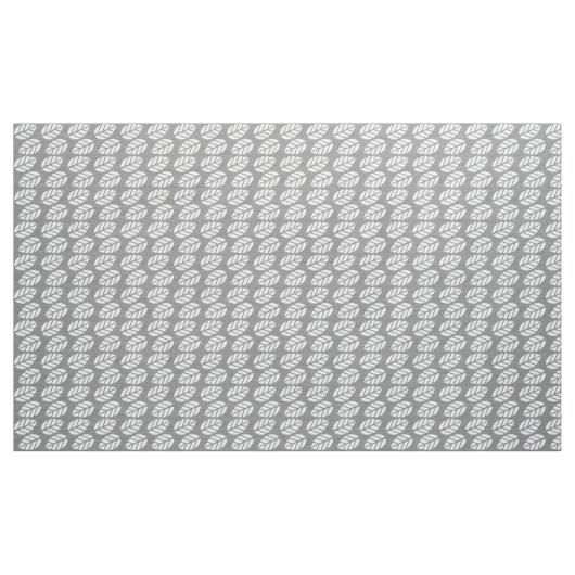 Grauweiße Blätter Stoff (Yard (91,4 cm))