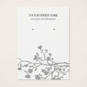 Grauweiße Blume Benutzerdefinierte Ohrkarte (Vorderseite)