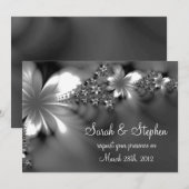 Grauweiße Blume Einladung (Vorne/Hinten)