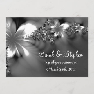 Grauweiße Blume Einladung