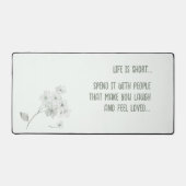 Grauweiße Blume Schreibtischunterlage (Vorderseite)