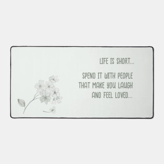 Grauweiße Blume Schreibtischunterlage (Vorderseite)