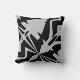 Grauweiße Diagonal Große Abstrakte Schallwelle Kissen