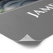 Grauweiße Feier mit Foto Beerdigung Poster (Ecke)