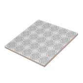 Grauweiße geometrische Keramik Fliese (Seite)