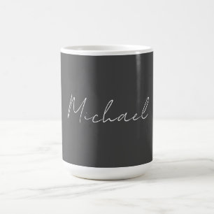 Grauweiße Handschrift Minimalistisch Ihren Namen Kaffeetasse