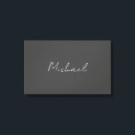 Grauweiße Handschrift Minimalistisch Ihren Namen Leinwanddruck<br><div class="desc">Haben Sie schon einmal so ein dünnes, gut durchdachtes, ästhetisches und bemerkenswertes Design gesehen? Die Schriftauswahl, die Größe des Schriftartes und die Dunkelheit der Farben sind schon lange überlegt und mit viel Aufwand gestaltet worden. Das Ergebnis war so ein einzigartiges Design, das alle beeindruckt, die es sehen.</div>