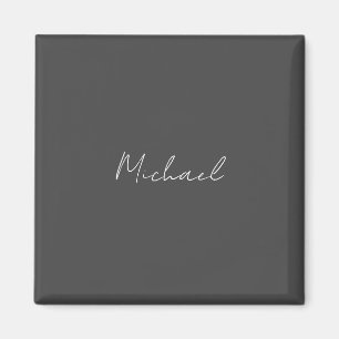 Grauweiße Handschrift Minimalistisch Ihren Namen Magnet