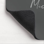 Grauweiße Handschrift Minimalistisch Ihren Namen Mousepad (Ecke)