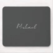 Grauweiße Handschrift Minimalistisch Ihren Namen Mousepad (Vorne)