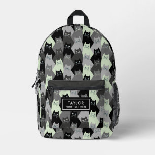 Grauweiße Katzengang-Motiv Bedruckter Rucksack