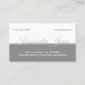 Grauweiße Minimalistische Handschrifteninitials fü Visitenkarte (Rückseite)