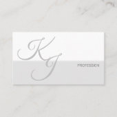 Grauweiße Minimalistische Handschrifteninitials fü Visitenkarte (Vorderseite)