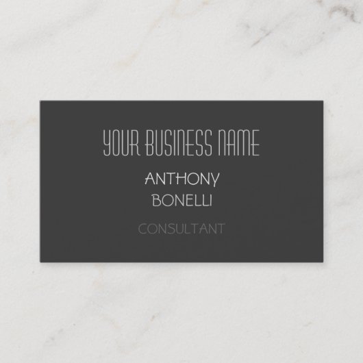 Grauweiße, moderne, charmante Visitenkarte (Vorderseite)