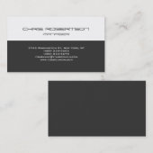 Grauweiße, moderne, einfache Schlichte Visitenkart Visitenkarte (Vorne/Hinten)