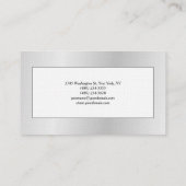Grauweiße, moderne, Minimalistische Schlichte Prem Visitenkarte (Rückseite)