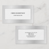 Grauweiße, moderne, Minimalistische Schlichte Prem Visitenkarte (Vorne/Hinten)