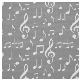 Grauweiße Musiknoten Stoff