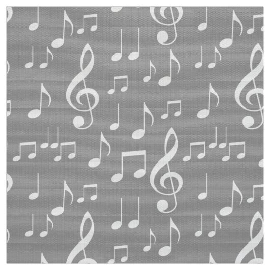 Grauweiße Musiknoten Stoff (Muster)