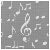 Grauweiße Musiknoten Stoff (Nahaufnahme)