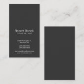 Grauweiße Schlicht-Moderne Unternehmenskarte Visitenkarte (Vorne/Hinten)