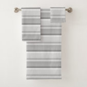 Grauweiße Streifen Badehandtuch Set (Insitu)