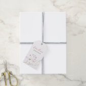 Grauweiße Wildblumen Aquarell Geschenkanhänger (Mit Garn)