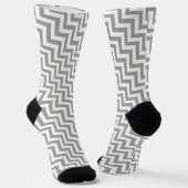 Grauweiße Zickzack Socken (Gewinkelt)