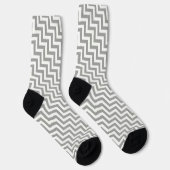 Grauweiße Zickzack Socken (Rechts)
