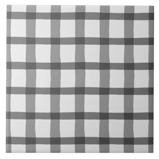 Grauweißer Bauernhof Kariert Gemustert Fliese (Vorderseite)