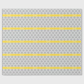 Grauweißer Marokkaner #5 Ananas Monogramm Geschenkpapier (Flach)