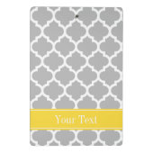 Grauweißer Marokkaner #5 Ananas Monogramm Mini Klemmbrett (Rückseite)