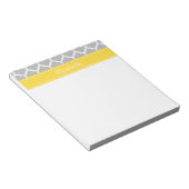 Grauweißer Marokkaner #5 Ananas Monogramm Notizblock (angewinkelt)