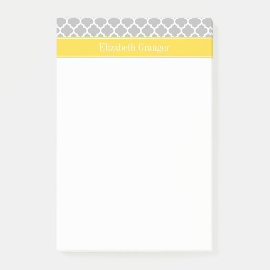 Grauweißer Marokkaner #5 Ananas Monogramm Post-it Klebezettel (Vorderseite)