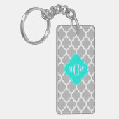 Grauweißer Marokkaner #5 Brt Aqua 3 Initialmonogra Schlüsselanhänger (Vorderseite links)