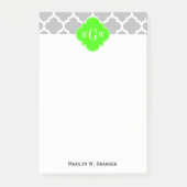 Grauweißer Marokkaner #5 Limon Grn 3 Initialmonogr Post-it Klebezettel (Vorderseite)