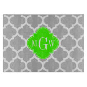 Grauweißer Marokkaner #5 Limon Grn 3 Initialmonogr Schneidebrett (Vorderseite)