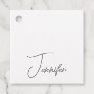 Grauweißer moderner Minimalistischer Handschriften Geschenkanhänger