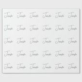 Grauweißer moderner Minimalistischer Handschriften Geschenkpapier (Flach)