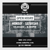 Grauweißer monochrome, einfache Open Hours Store Fensteraufkleber (Blatt)