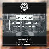 Grauweißer monochrome, einfache Open Hours Store Fensteraufkleber (Blatt 2)