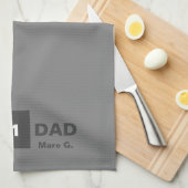 Grauweißer Vater Nummer 1 Geschirrtuch (Viertel Falte)