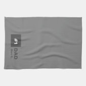 Grauweißer Vater Nummer 1 Geschirrtuch (Horizontal)