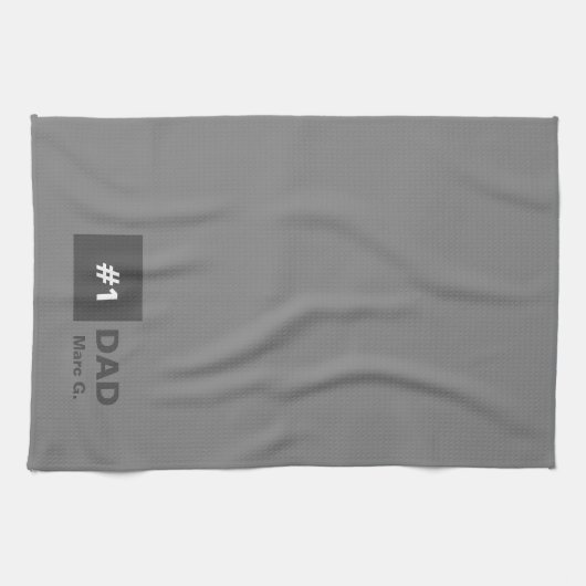 Grauweißer Vater Nummer 1 Geschirrtuch (Horizontal)