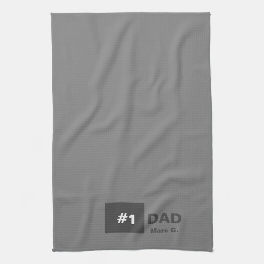 Grauweißer Vater Nummer 1 Geschirrtuch (Vertikal)