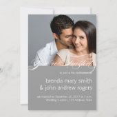 Grauweißes, einfaches, modernes Foto - Einladung z (Vorderseite)