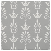 Grauweißes, elegantes Damastmuster Stoff (Muster)